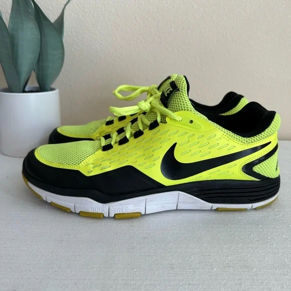 NIKE FREE Highlighter/Black Mesh Lace Up Athletic Sneakers Men’s 12 Nike Free Running Shoes Mens Size 14 Black Mesh Lace Up Just  main image 2